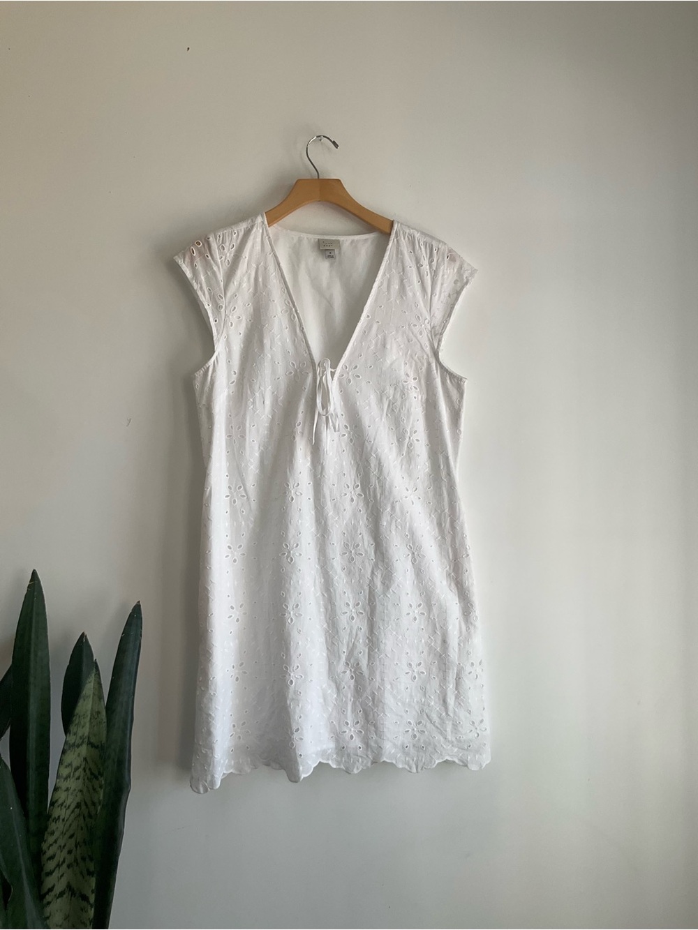 a new day White Eyelet Tie-Front Mini Dress